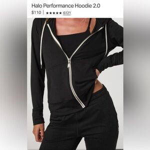 NWOT Vuori Halo Performance 2.0 SZ Medium Zip up hoodie black heather